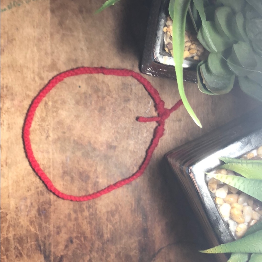 Simple Red braided choker